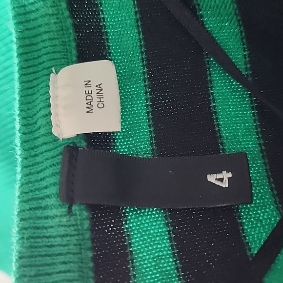 H&M Divided Green and Black Striped Crop Cardigan Sweater - Picture 7 of 10